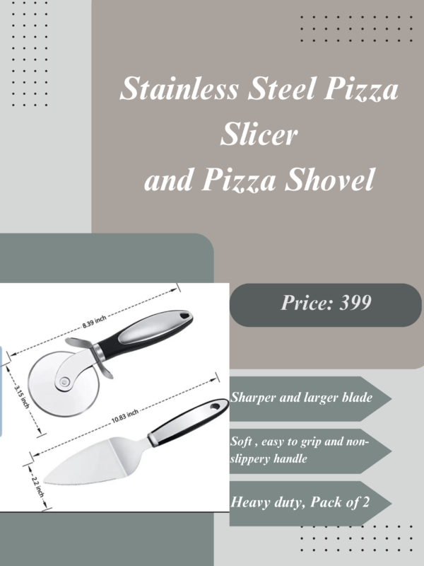 Stainless Steel Pizza Slicer and Pizza Shovel